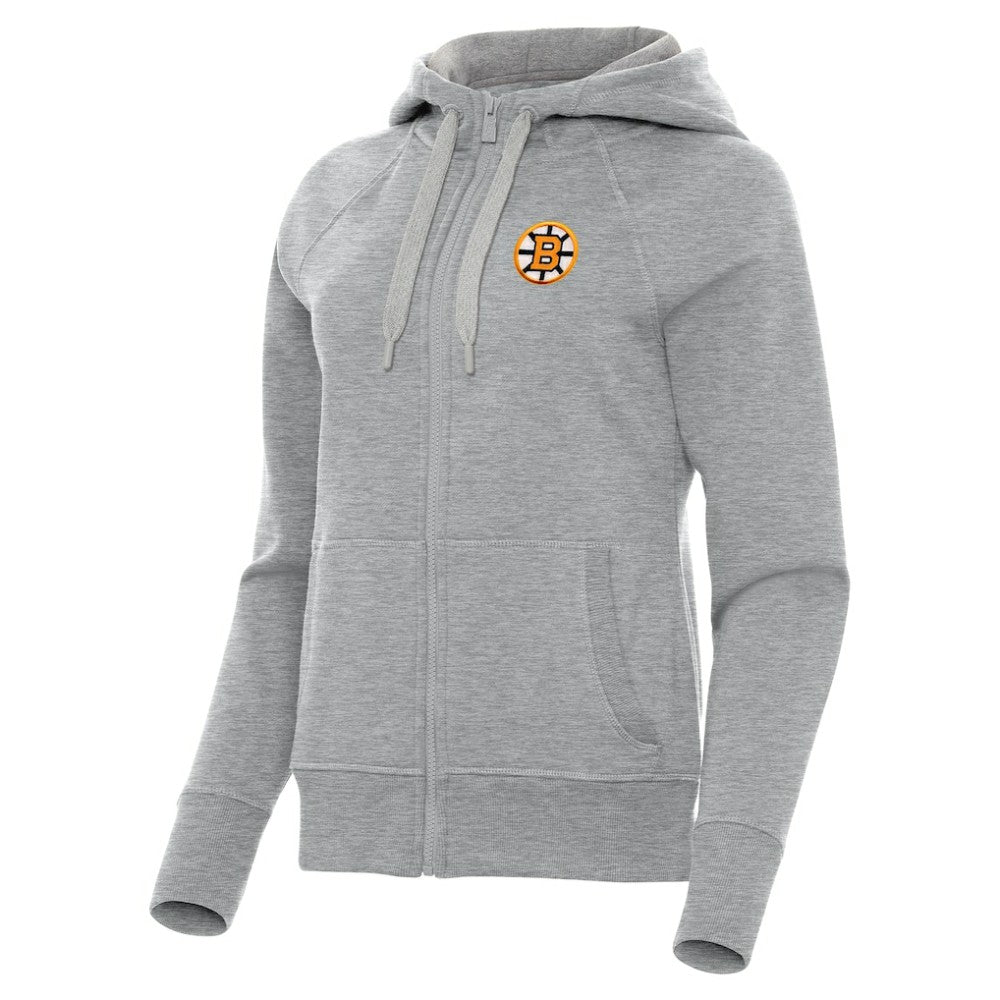 NHL Boston Bruins Antigua Women's Victory Full-Zip Hoodie - Heather Gray