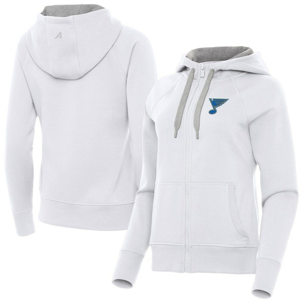 NHL St. Louis Blues Antigua Women's Victory Full-Zip Hoodie - White