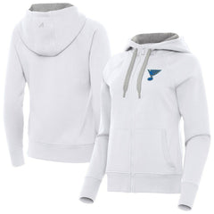 NHL St. Louis Blues Antigua Women's Victory Full-Zip Hoodie - White