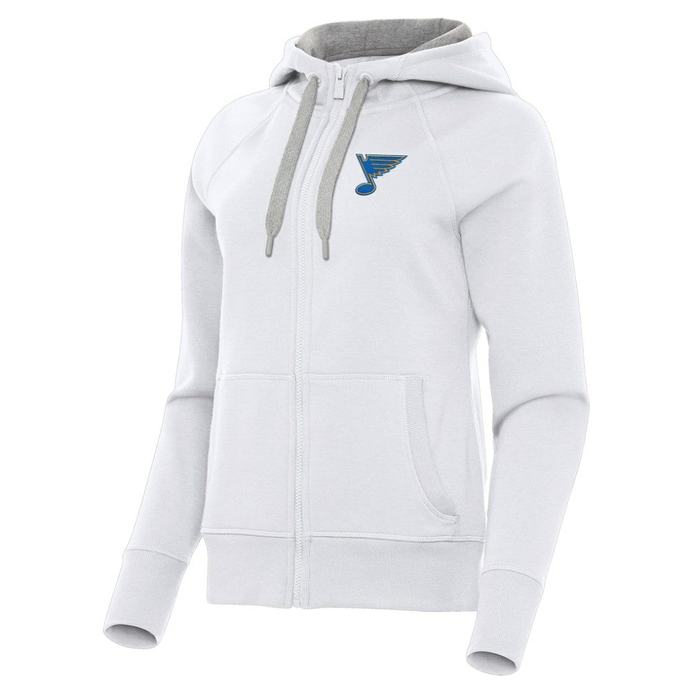NHL St. Louis Blues Antigua Women's Victory Full-Zip Hoodie - White