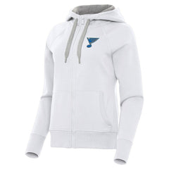 NHL St. Louis Blues Antigua Women's Victory Full-Zip Hoodie - White