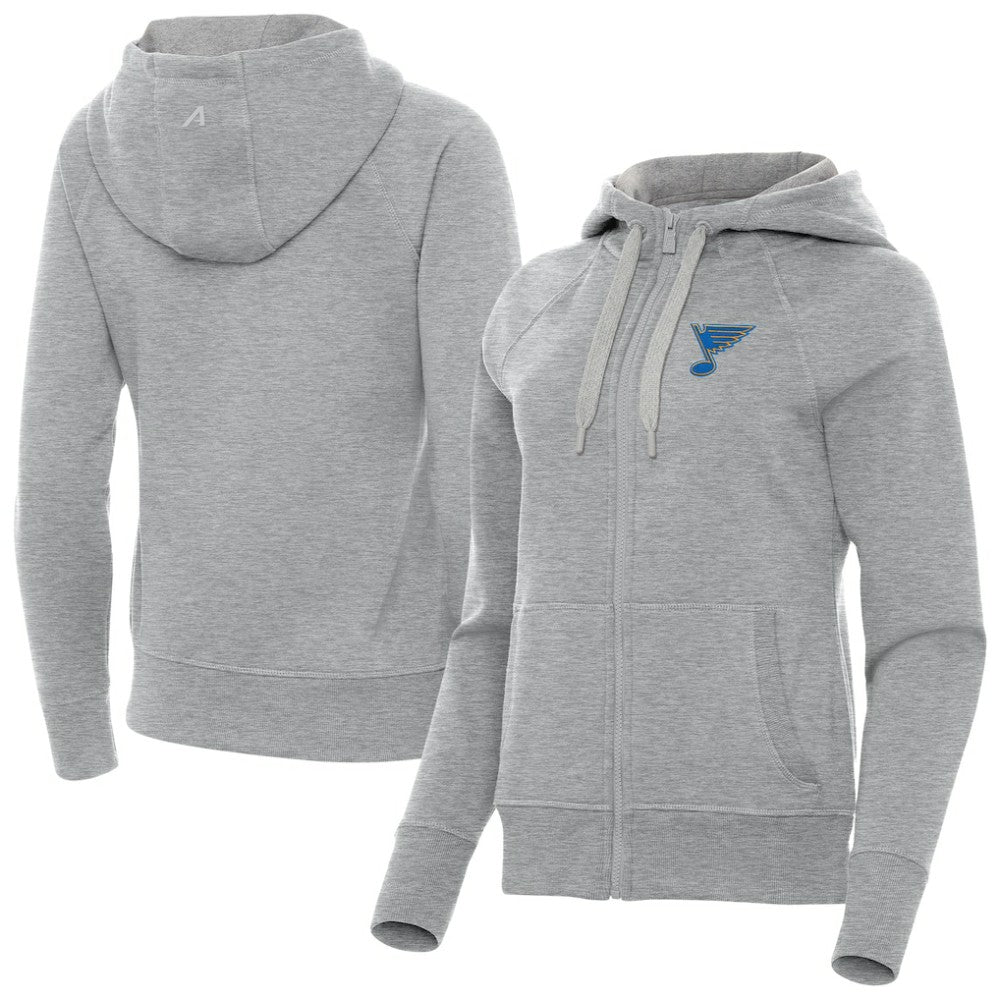 NHL St. Louis Blues Antigua Women's Victory Full-Zip Hoodie - Heather Gray