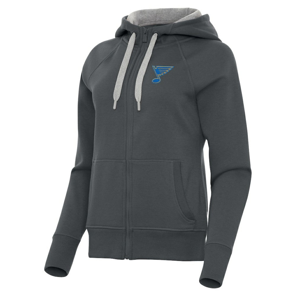 NHL St. Louis Blues Antigua Women's Victory Full-Zip Hoodie - Charcoal