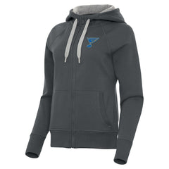NHL St. Louis Blues Antigua Women's Victory Full-Zip Hoodie - Charcoal