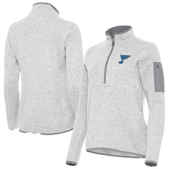 NHL St. Louis Blues Antigua Women's Fortune Half-Zip Pullover - Heather Gray