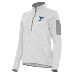 NHL St. Louis Blues Antigua Women's Fortune Half-Zip Pullover - Heather Gray