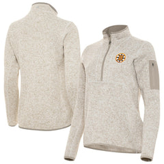 NHL Boston Bruins Antigua Women's Fortune Half-Zip Pullover - Oatmeal
