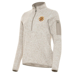 NHL Boston Bruins Antigua Women's Fortune Half-Zip Pullover - Oatmeal