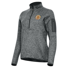 NHL Boston Bruins Antigua Women's Fortune Half-Zip Pullover - Heather Black