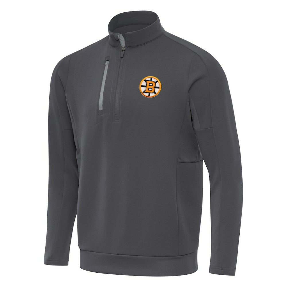 NHL Boston Bruins Antigua Generation Quarter-Zip Pullover Top - Pewter