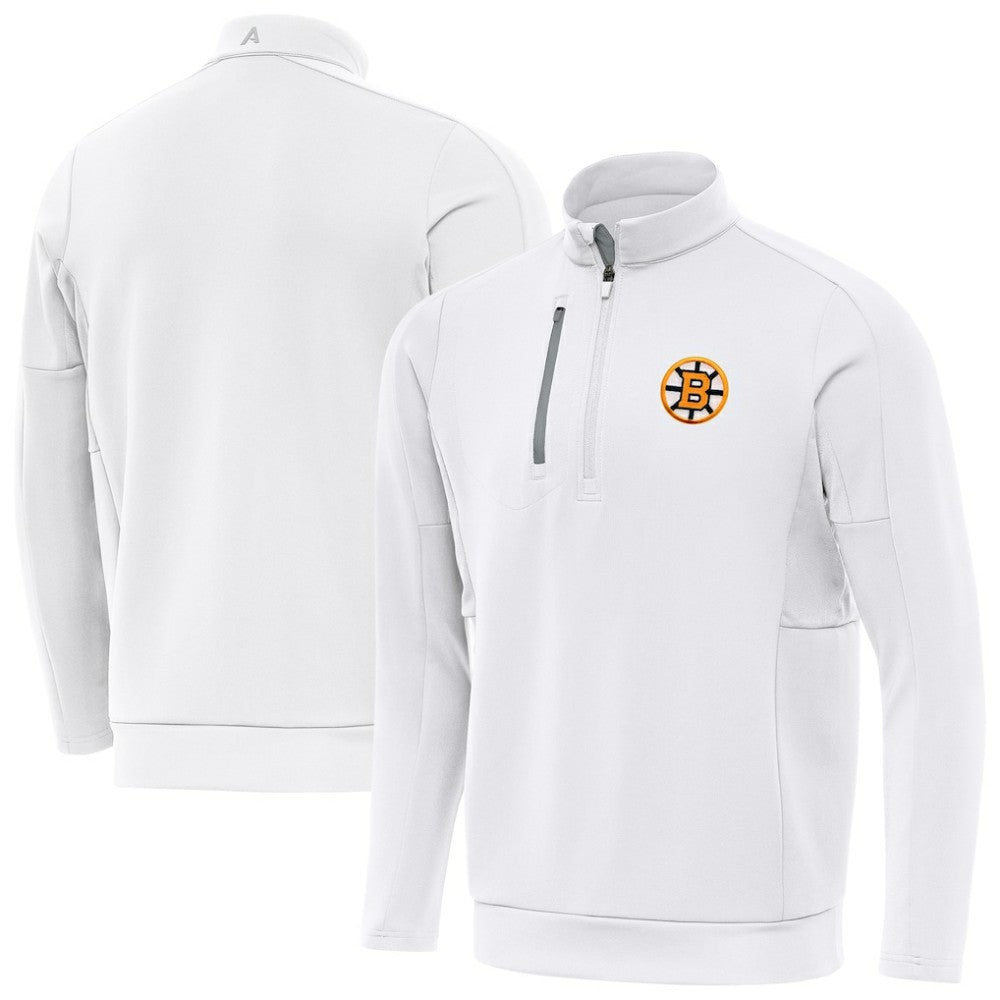 NHL Boston Bruins Antigua Generation Quarter-Zip Pullover Top - White