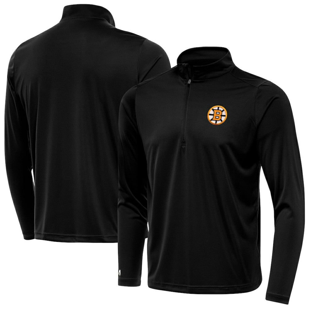 NHL Boston Bruins Antigua Tribute Lightweight Quarter-Zip Pullover - Black
