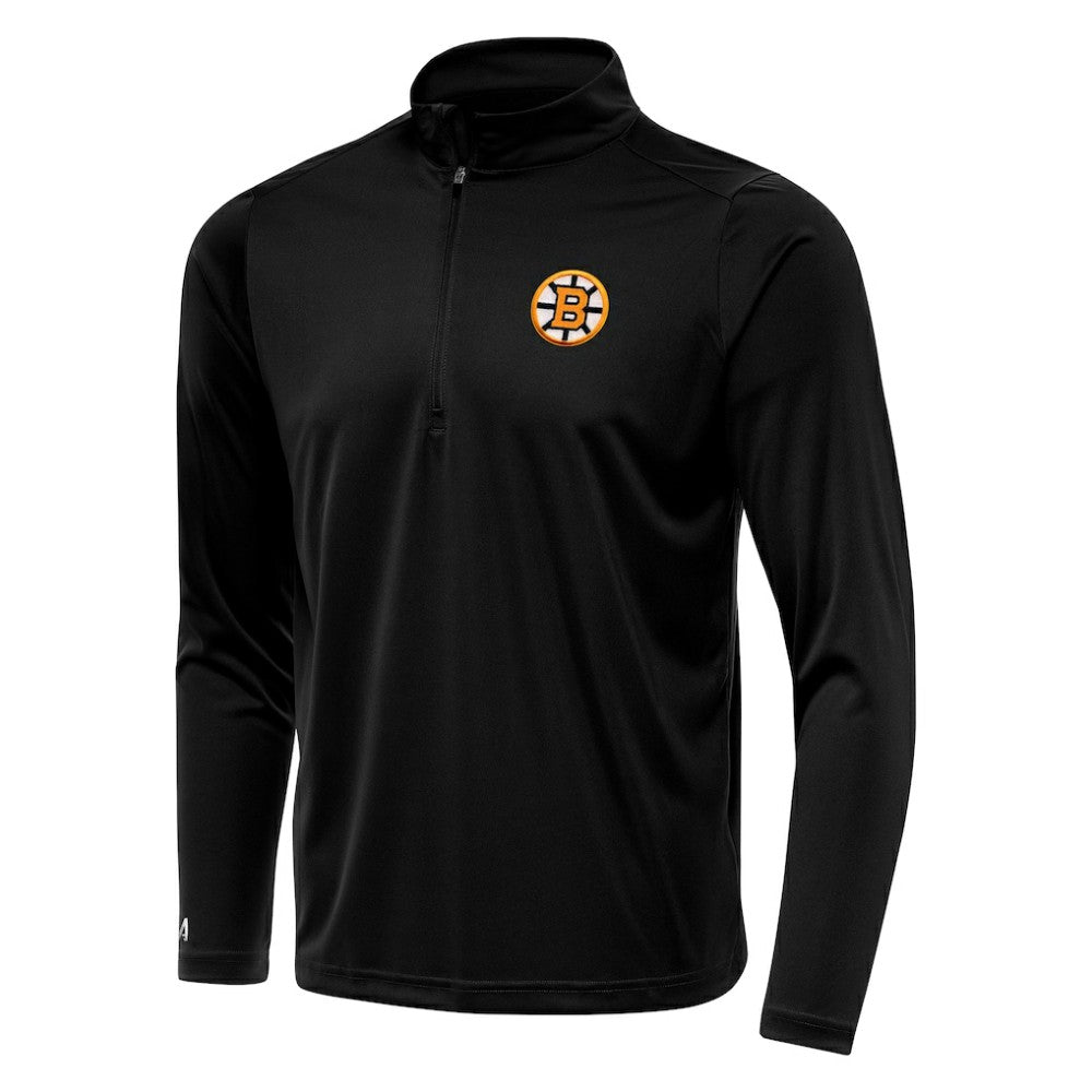 NHL Boston Bruins Antigua Tribute Lightweight Quarter-Zip Pullover - Black