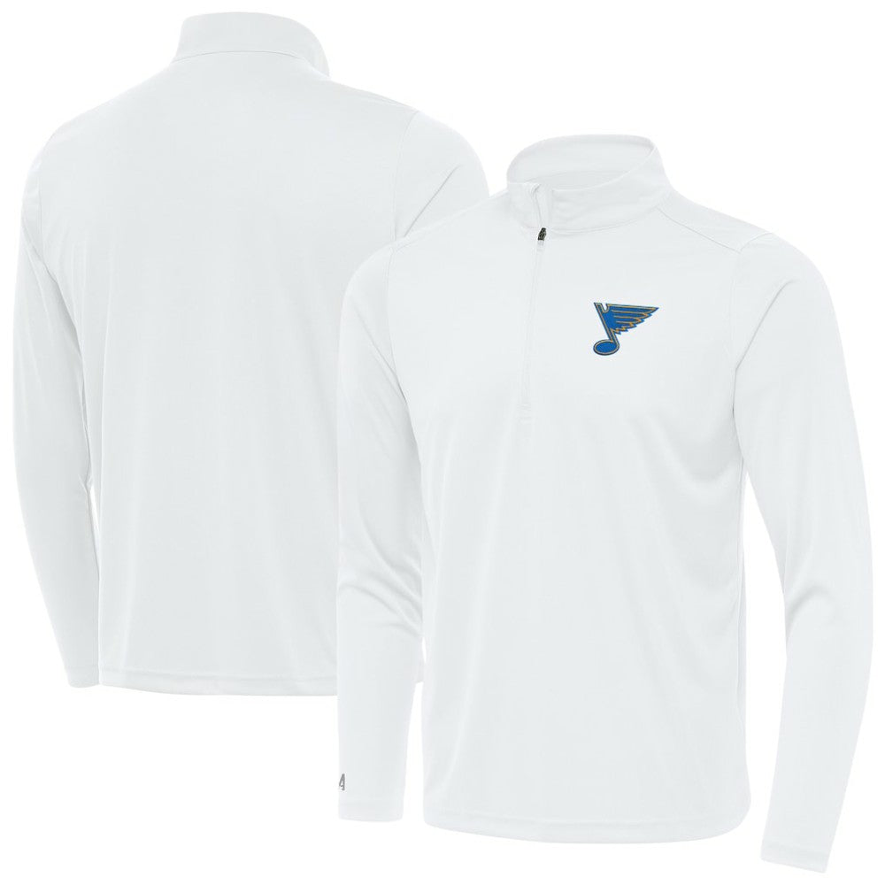 NHL St. Louis Blues Antigua Tribute Lightweight Quarter-Zip Pullover - White