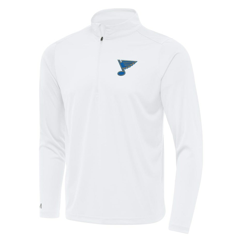 NHL St. Louis Blues Antigua Tribute Lightweight Quarter-Zip Pullover - White