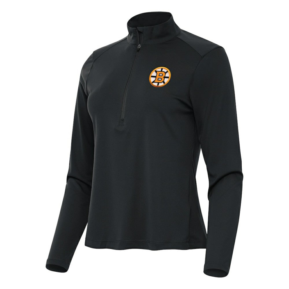 NHL Boston Bruins Antigua Women's Tribute Half-Zip Pullover - Gray