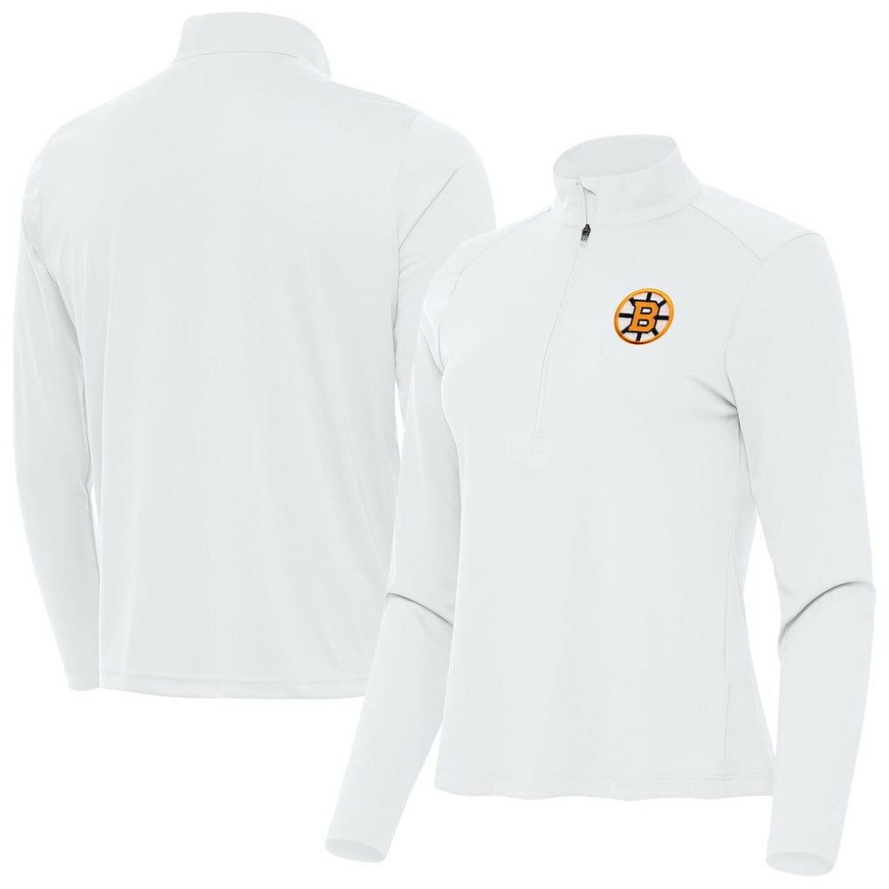 NHL Boston Bruins Antigua Women's Tribute Half-Zip Pullover - White