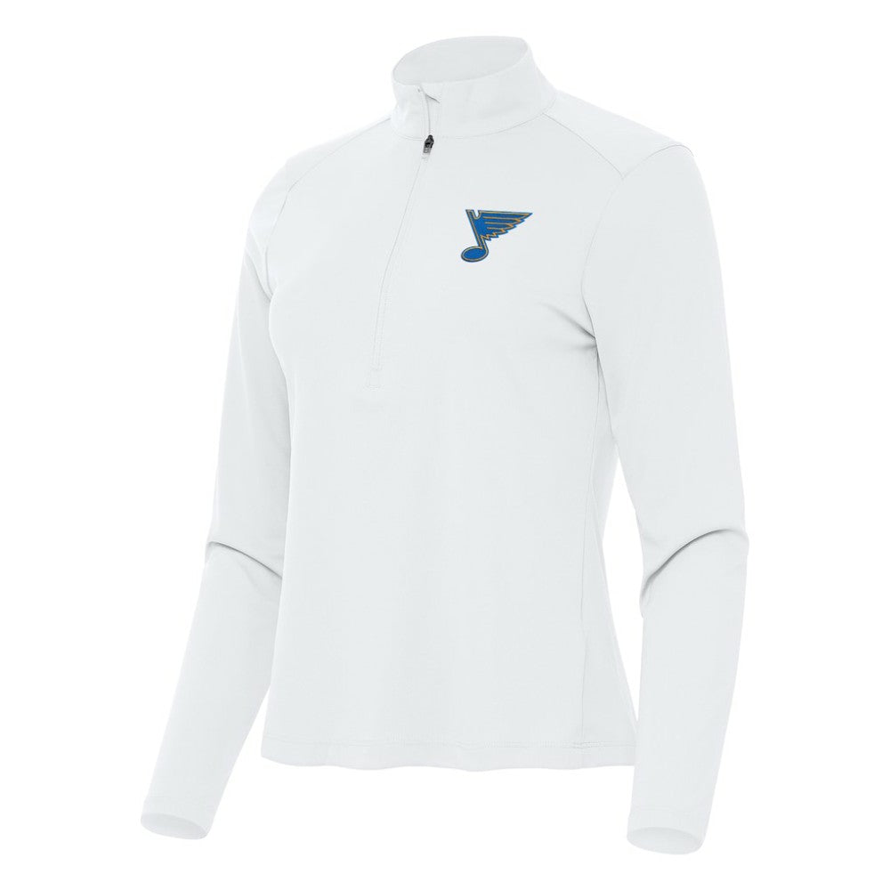 NHL St. Louis Blues Antigua Women's Tribute Half-Zip Pullover - White