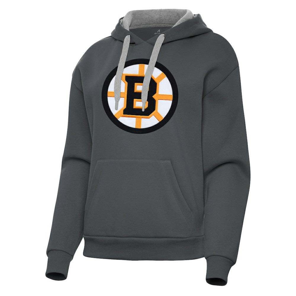 NHL Boston Bruins Antigua Women's Victory Pullover Hoodie - Charcoal