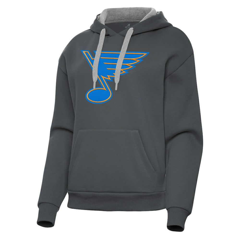 NHL St. Louis Blues Antigua Women's Victory Pullover Hoodie - Charcoal