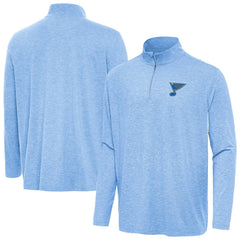 NHL St. Louis Blues Antigua Hunk Lightweight Quarter-Zip Pullover - Heather Blue