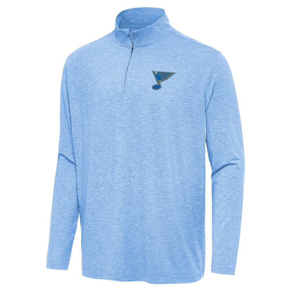 NHL St. Louis Blues Antigua Hunk Lightweight Quarter-Zip Pullover - Heather Blue