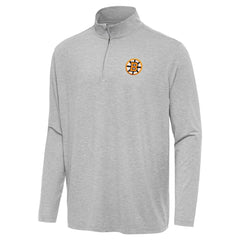 NHL Boston Bruins Antigua Hunk Lightweight Quarter-Zip Pullover - Heather Gray