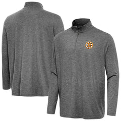 NHL Boston Bruins Antigua Hunk Lightweight Quarter-Zip Pullover - Heather Black