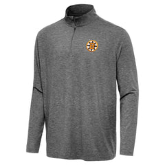 NHL Boston Bruins Antigua Hunk Lightweight Quarter-Zip Pullover - Heather Black