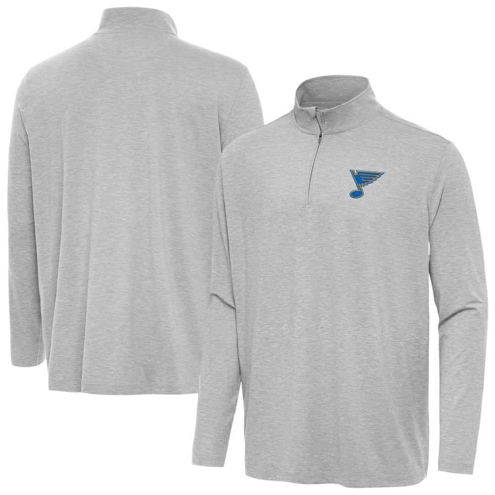 NHL St. Louis Blues Antigua Hunk Lightweight Quarter-Zip Pullover - Heather Gray