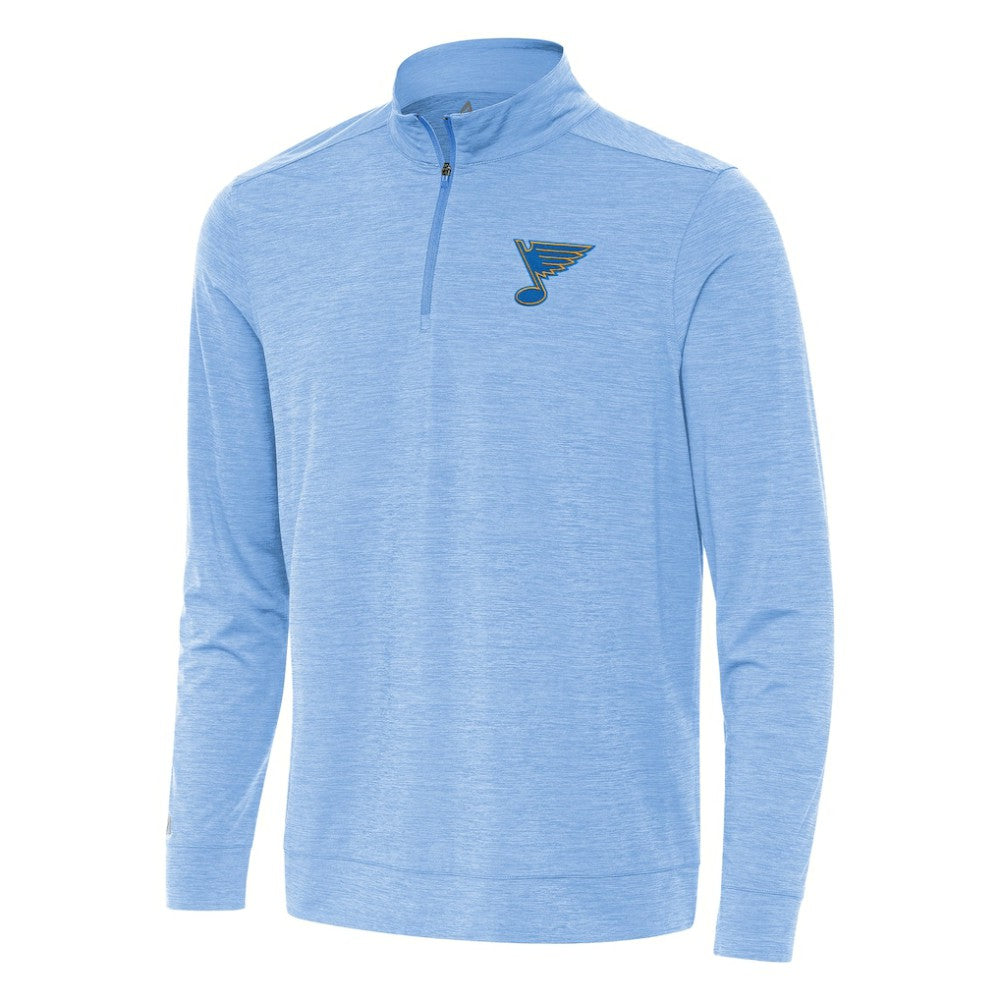 NHL St. Louis Blues Antigua Bright Quarter-Zip Pullover - Heather Blue