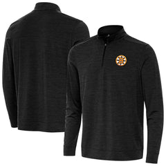NHL Boston Bruins Antigua Bright Quarter-Zip Pullover - Heather Black