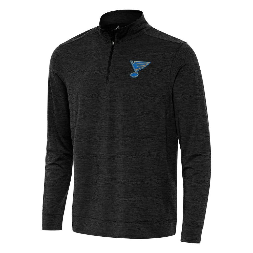 NHL St. Louis Blues Antigua Bright Quarter-Zip Pullover - Heather Black