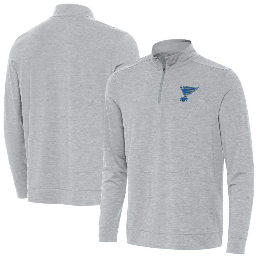 NHL St. Louis Blues Antigua Bright Quarter-Zip Pullover - Heather Gray