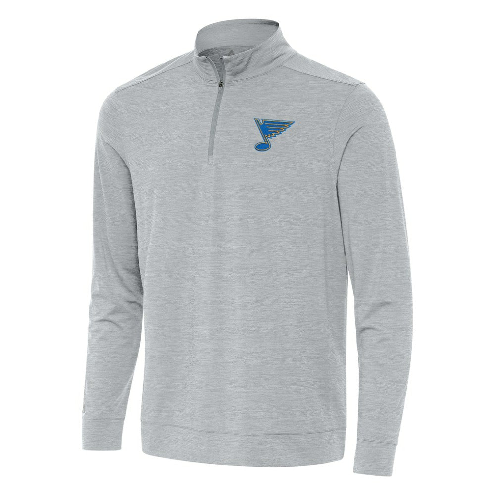 NHL St. Louis Blues Antigua Bright Quarter-Zip Pullover - Heather Gray