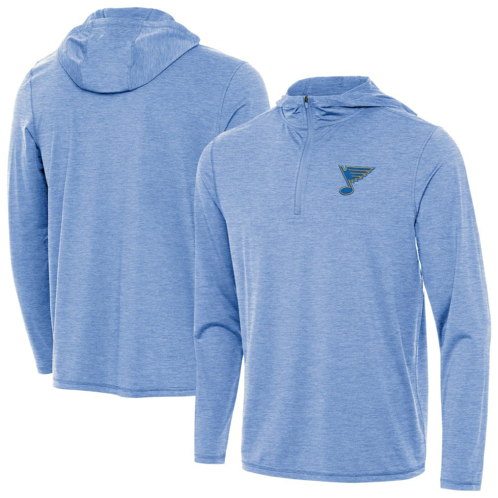 NHL St. Louis Blues Antigua Tidy Quarter-Zip Hoodie - Heather Blue