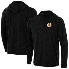 NHL Boston Bruins Antigua Tidy Quarter-Zip Hoodie - Heather Black
