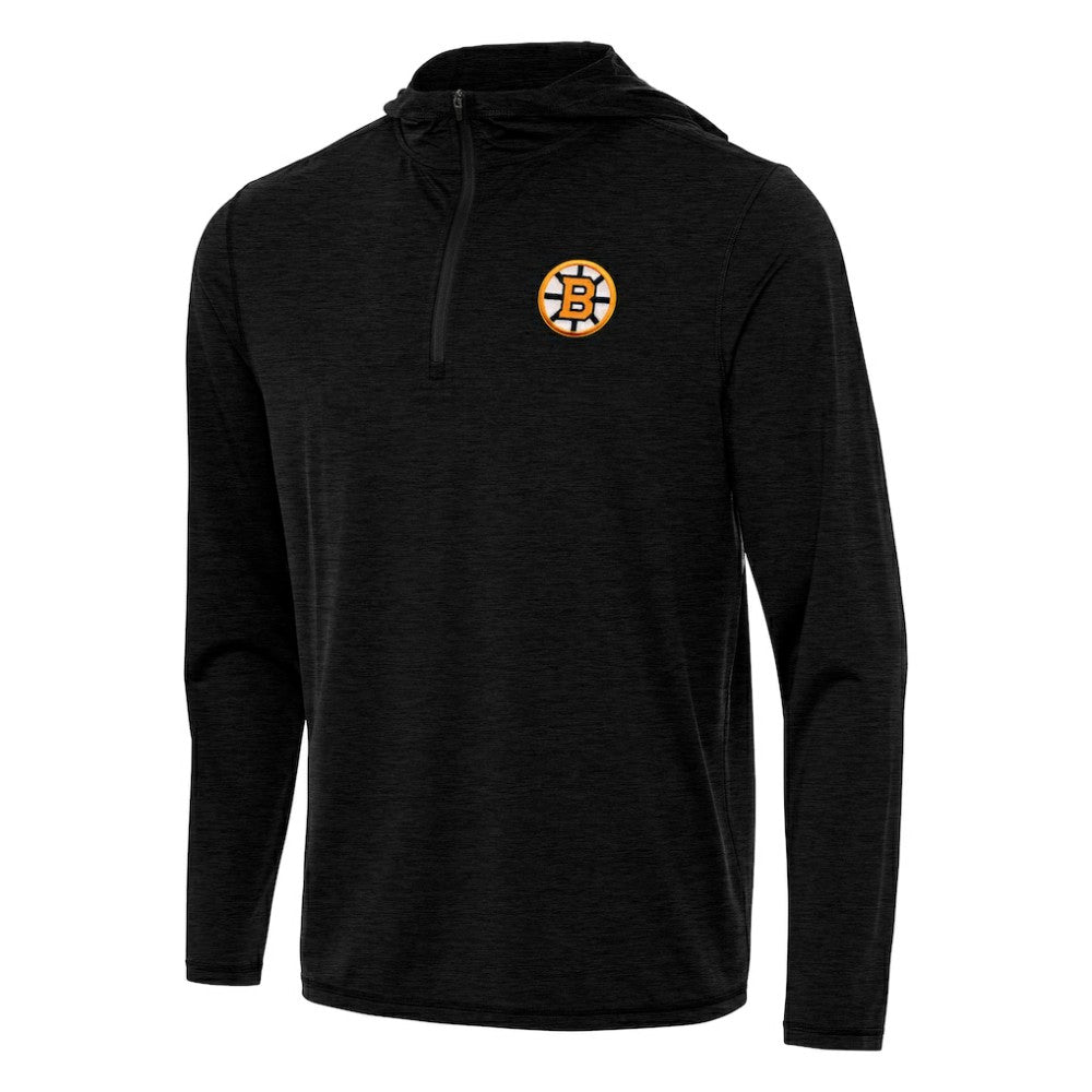 NHL Boston Bruins Antigua Tidy Quarter-Zip Hoodie - Heather Black