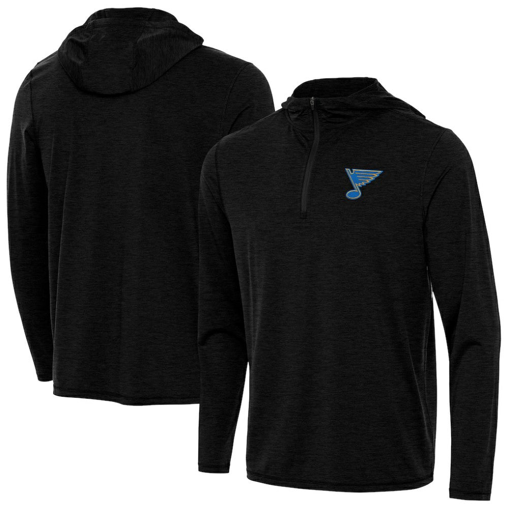 NHL St. Louis Blues Antigua Tidy Quarter-Zip Hoodie - Heather Black