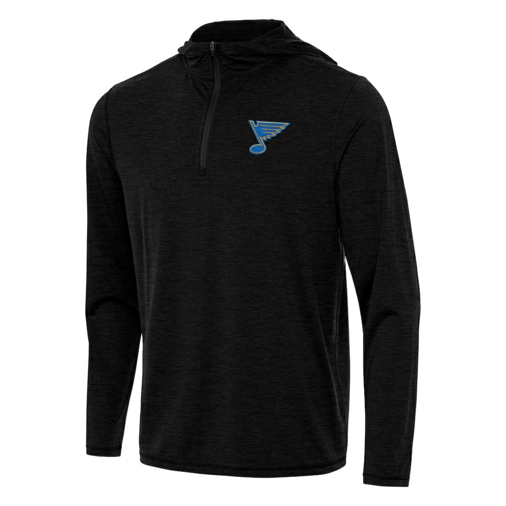 NHL St. Louis Blues Antigua Tidy Quarter-Zip Hoodie - Heather Black