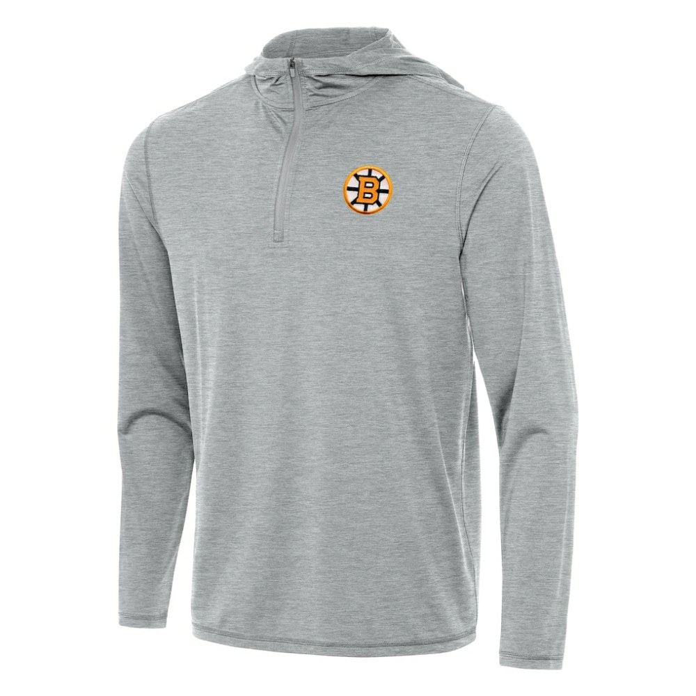 NHL Boston Bruins Antigua Tidy Quarter-Zip Hoodie - Heather Gray