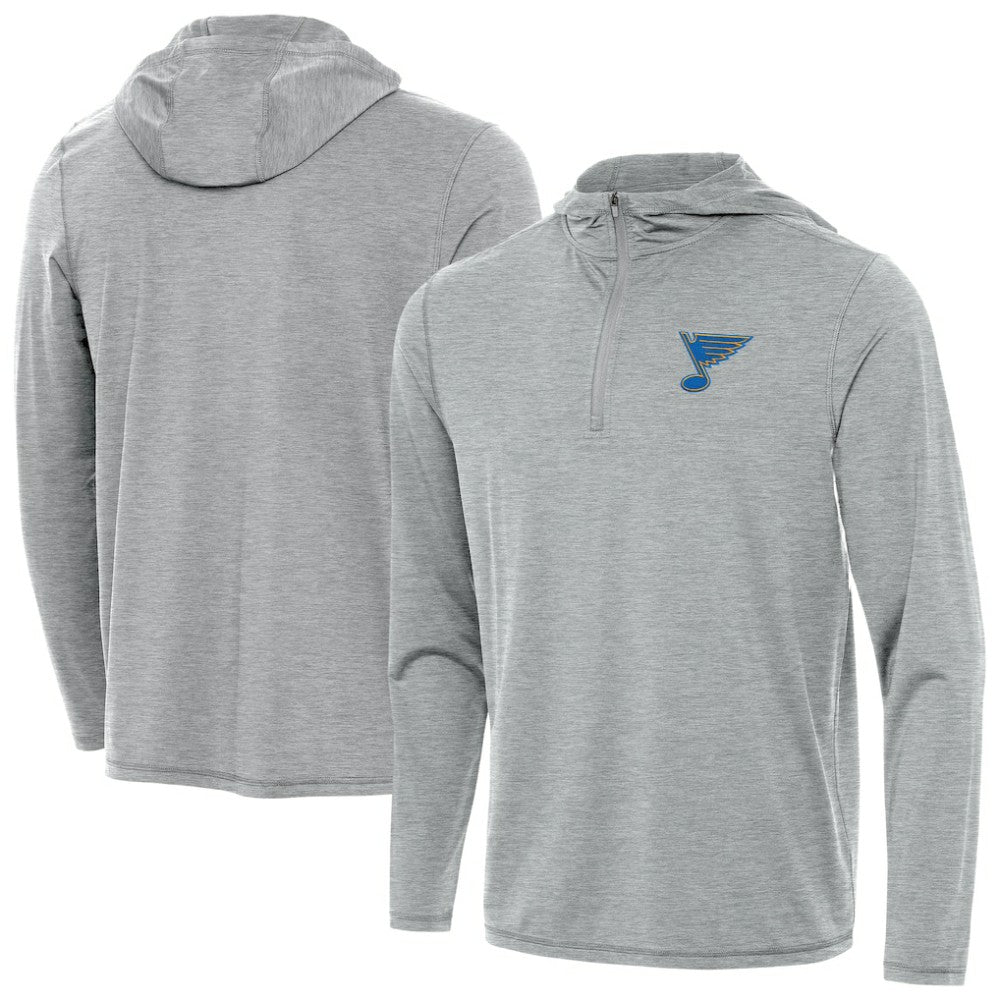 NHL St. Louis Blues Antigua Tidy Quarter-Zip Hoodie - Heather Gray