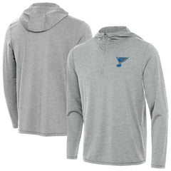NHL St. Louis Blues Antigua Tidy Quarter-Zip Hoodie - Heather Gray