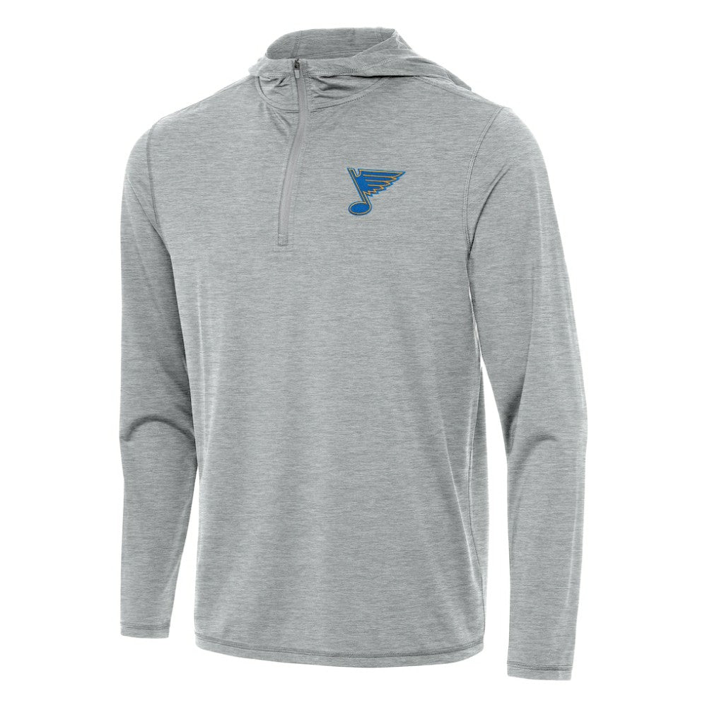 NHL St. Louis Blues Antigua Tidy Quarter-Zip Hoodie - Heather Gray