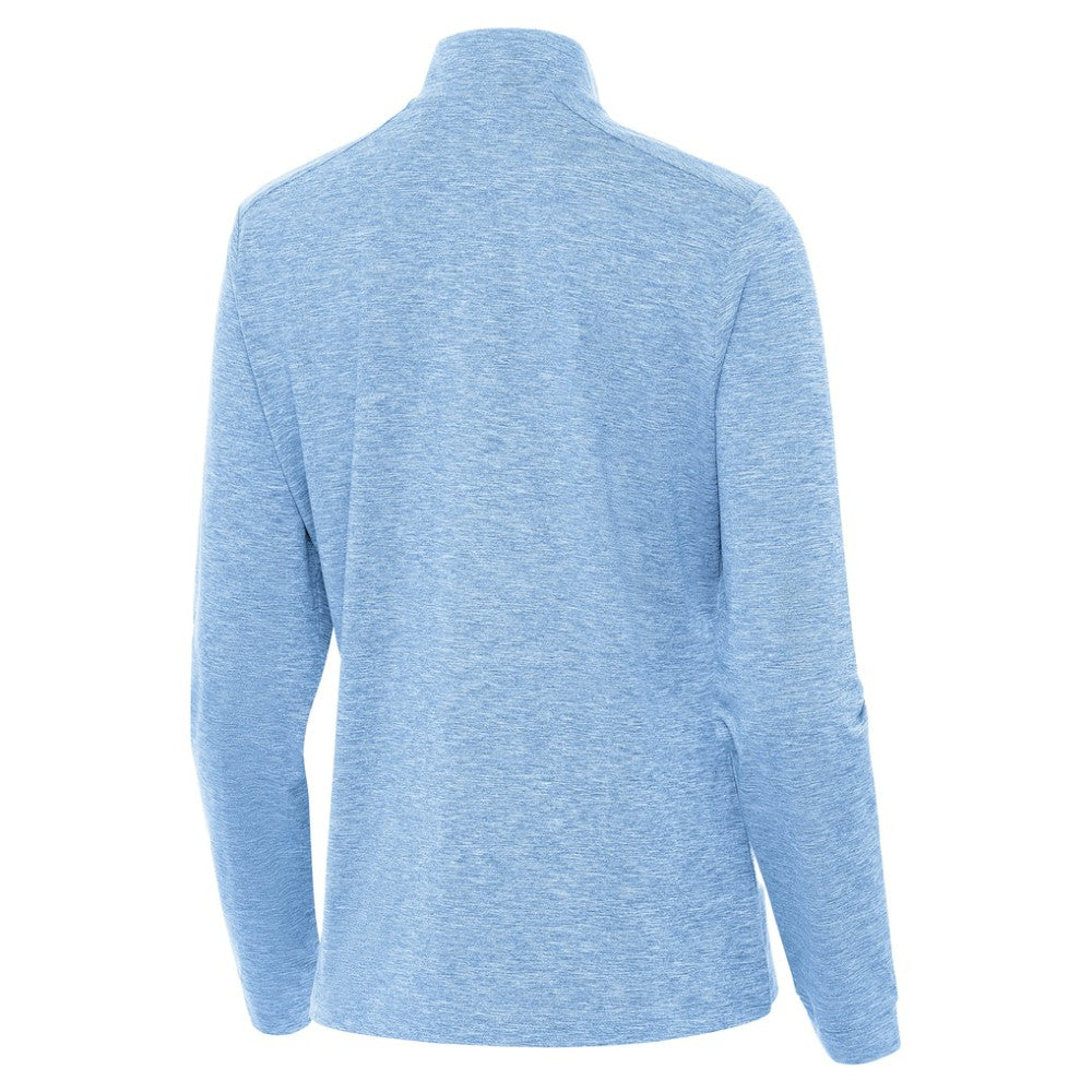 NHL St. Louis Blues Antigua Mentor Long Sleeve Quarter-Zip Mock Polo - Heather Blue