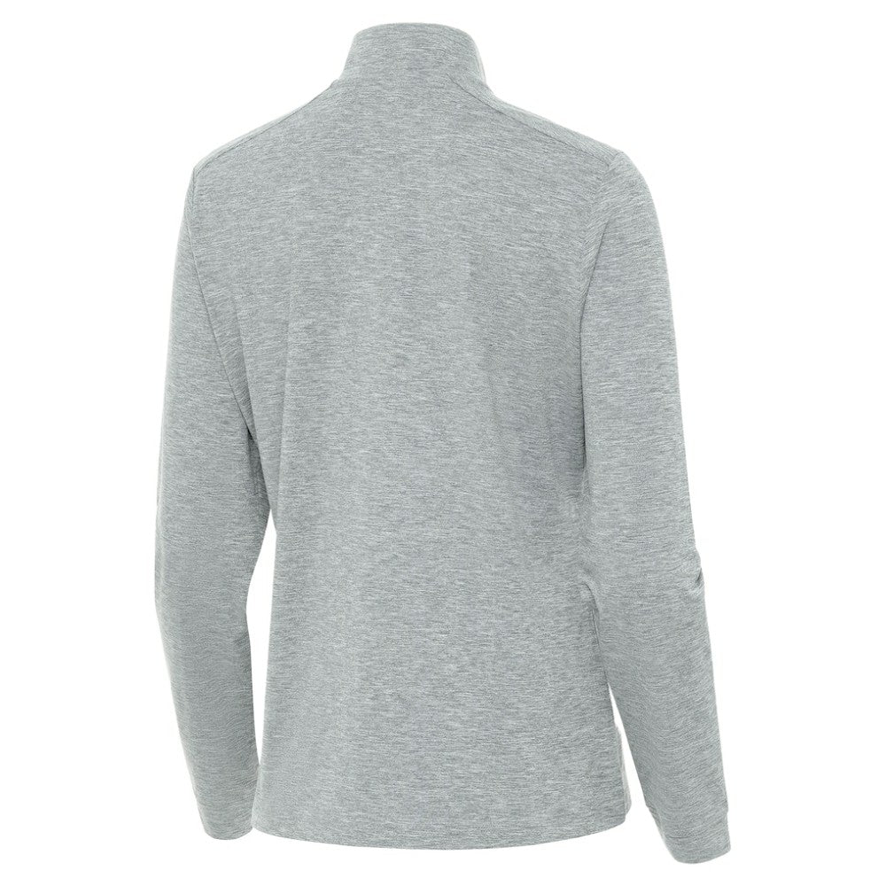 NHL Boston Bruins Antigua Mentor Long Sleeve Quarter-Zip Mock Polo - Heather Gray