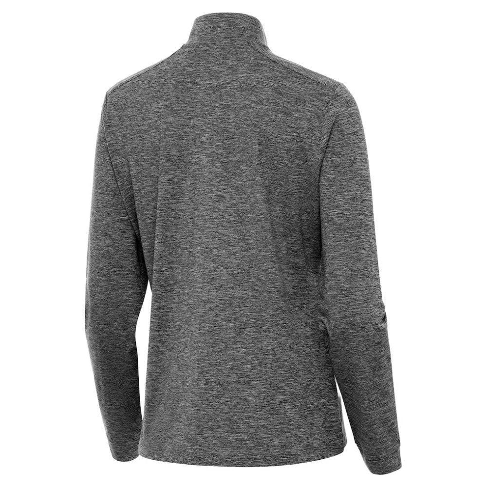 NHL Boston Bruins Antigua Mentor Long Sleeve Quarter-Zip Mock Polo - Heather Black