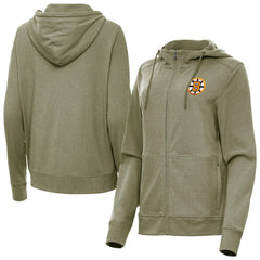 NHL Boston Bruins Antigua Women's Seeker Full-Zip Hoodie - Olive
