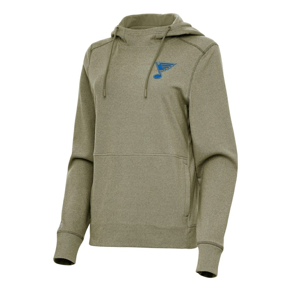 NHL St. Louis Blues Antigua Women's Justice Pullover Hoodie - Olive