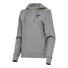 NHL St. Louis Blues Antigua Women's Justice Pullover Hoodie - Heather Black